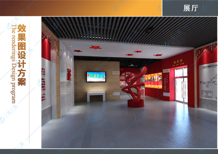 企业数字化展厅设计平面效果图网格线的作用
