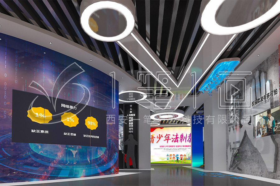 青少年普法科普教育中心-中小学生法治文化教育馆建设方案-青少年法治科普教育馆产品-普法展厅设计平面图