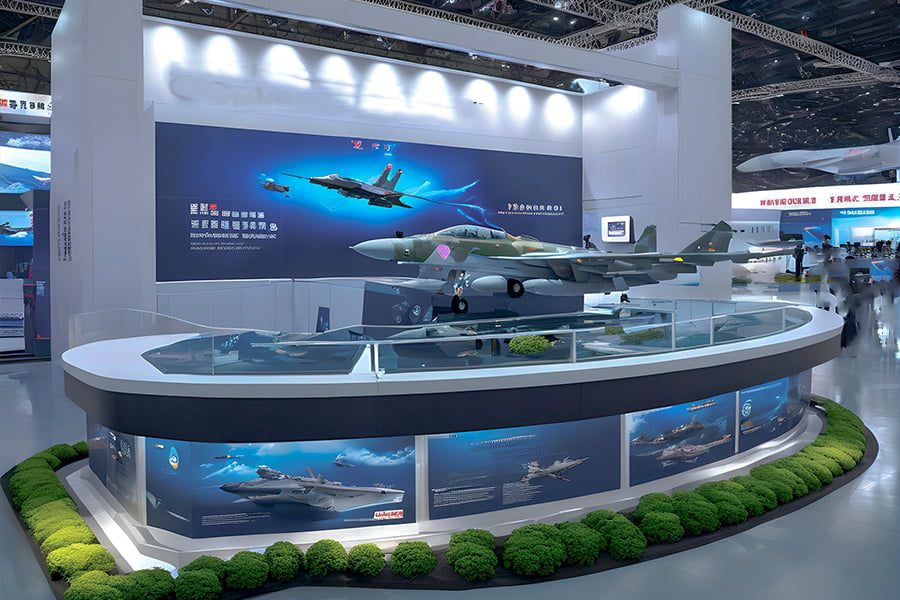 国防教育基地效果图，沉浸式学习体验，展厅设计方案
