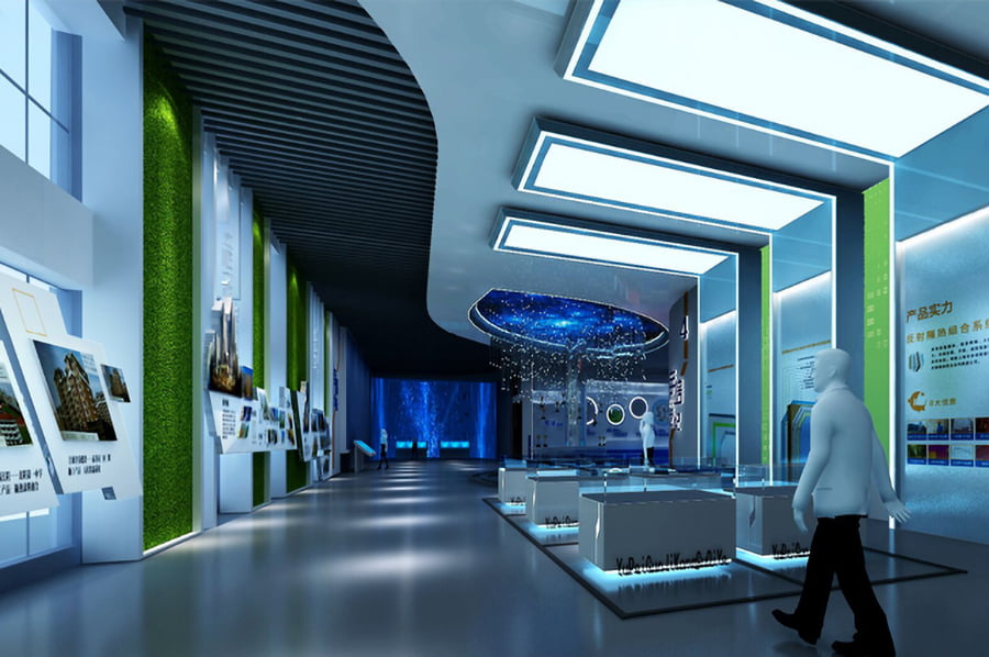 国企产品展馆设备,办公家具国企产品展馆策划,木制包装用品企业产品展馆施工