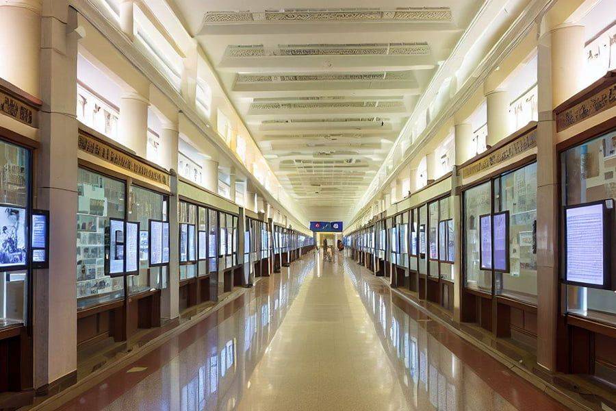 校史展馆设计,职业技术学院校史展馆效果图,中小学校史展馆效果图