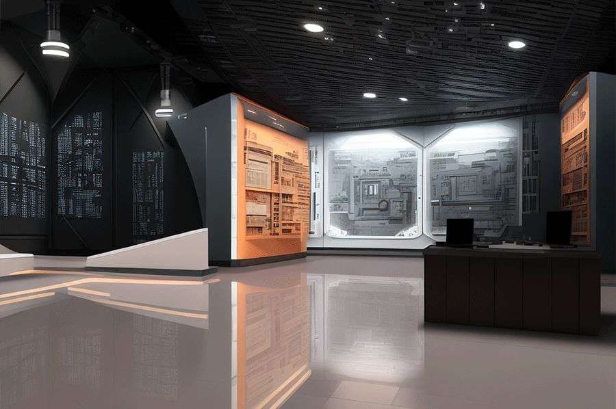 校史馆效果图,职业技术学院校史展厅设备,大学校史馆施工