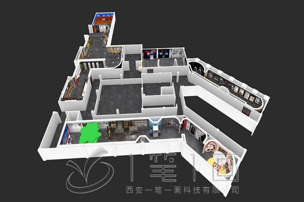 国防教育展厅设计, 创意方案展示, 互动多媒体设备, 教育基地