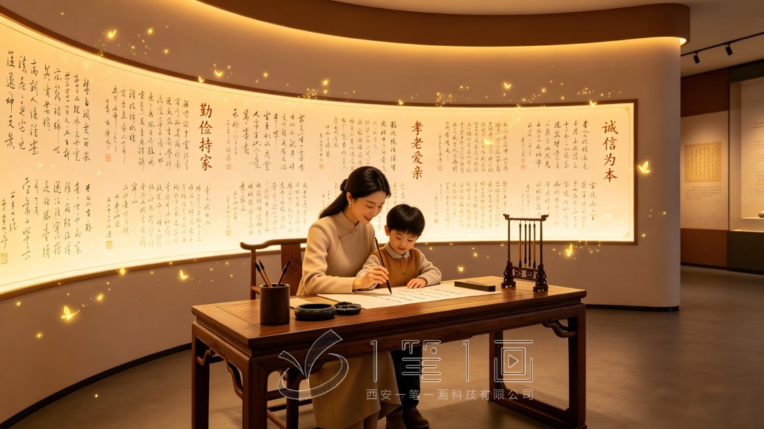 沉浸式家风家训展馆效果图书写区
