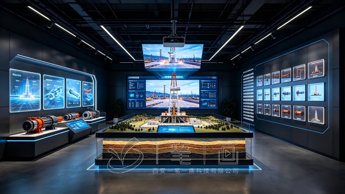  石油企业展厅多媒体党建展厅效果图