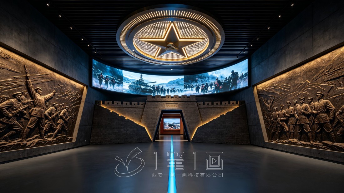 国防教育基地国防教育展陈厅效果图