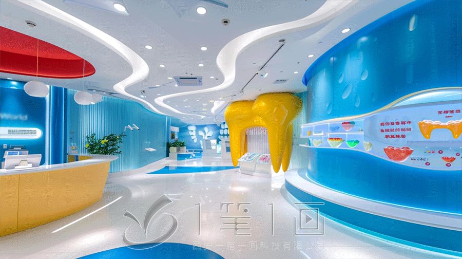 现代化口腔健康体验馆效果图