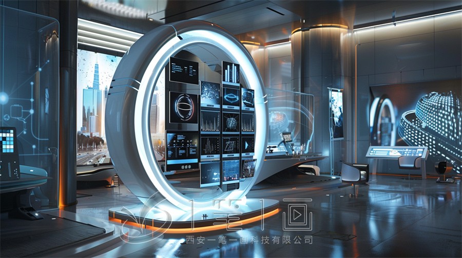 多媒体公司展厅设计效果图