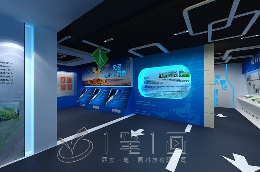 现代化企业展馆设计效果图