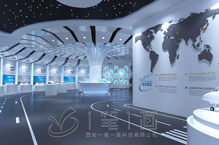 声光电企业文化展厅设计公司效果图